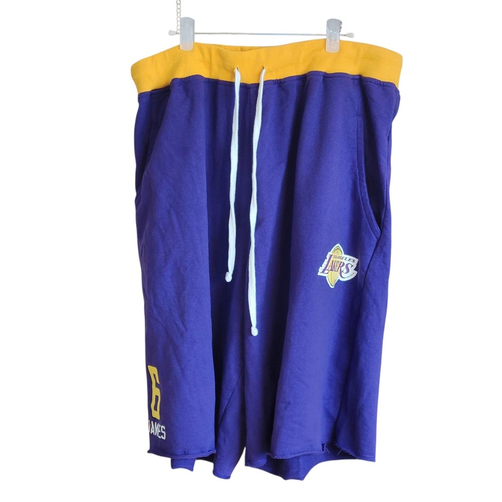 Fanatics Los Angeles Lakers Lebron James #6 Purple Sweat Shorts Mens 2XLT NBA